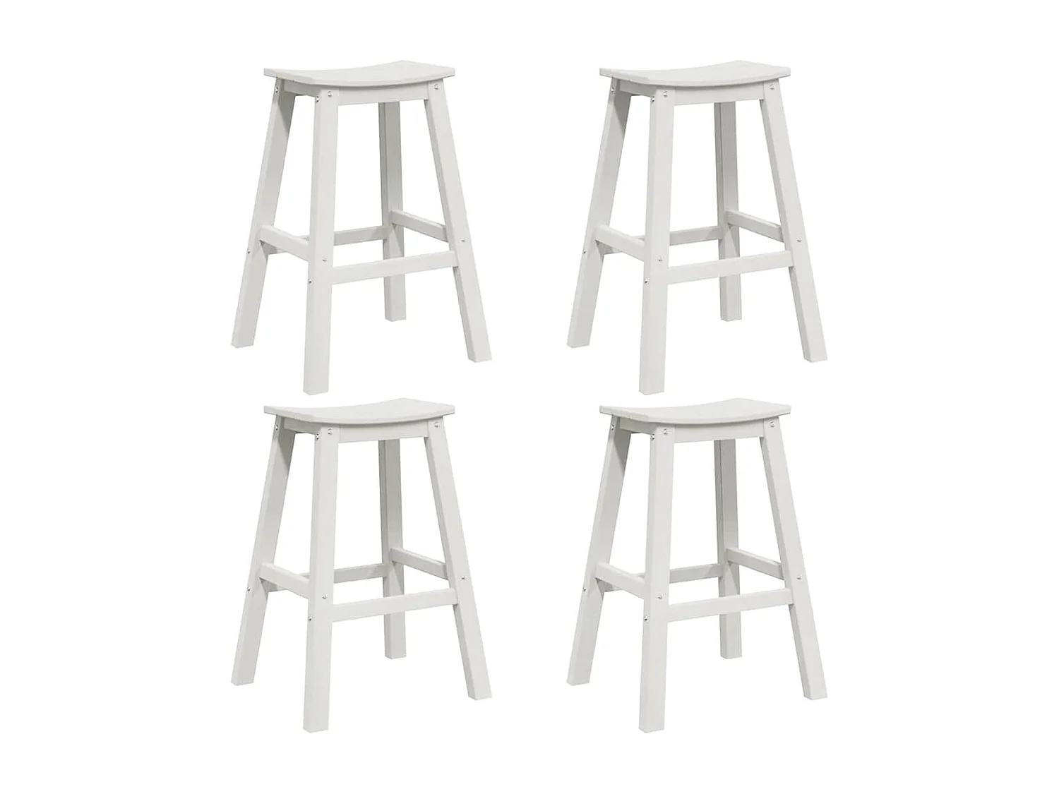 Ensemble de bar de jardin 4 pièces Blanc HDPE