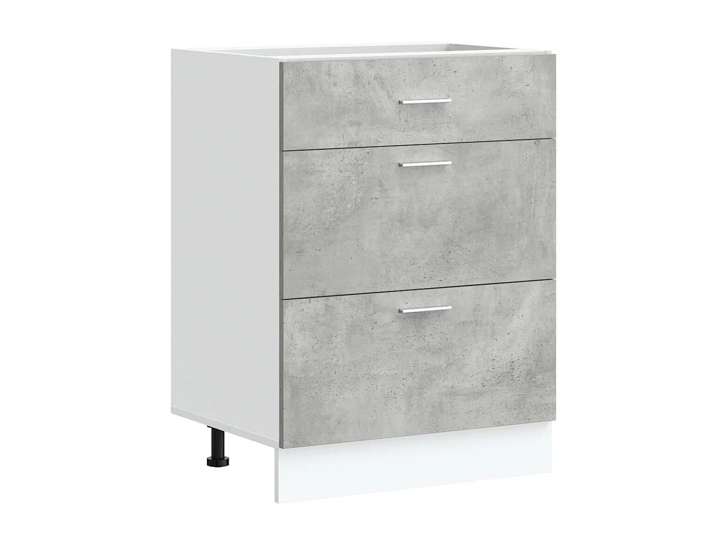 Meuble bas de cuisine Gris béton Bois d'ingénierie