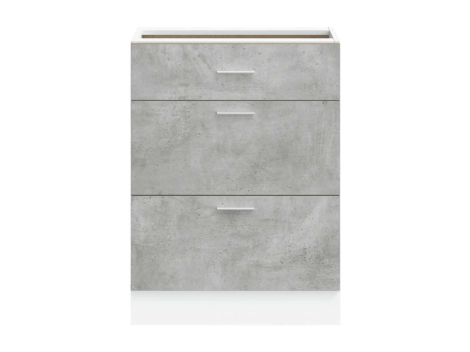 Meuble bas de cuisine Gris béton Bois d'ingénierie