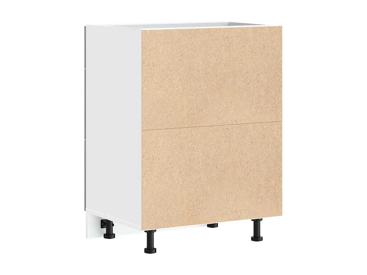 Meuble bas de cuisine Gris béton Bois d'ingénierie