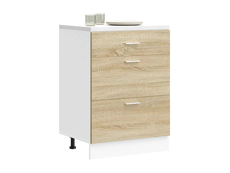 Meuble bas de cuisine Chêne Sonoma Bois d'ingénierie