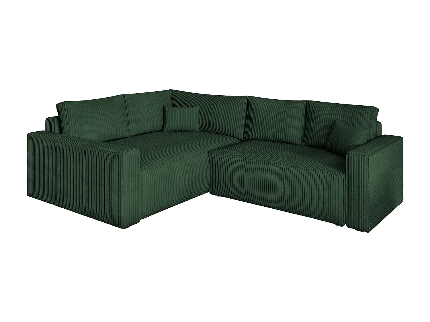 Hoekbank ERONIS van fluweel met slaapfunctie Grün