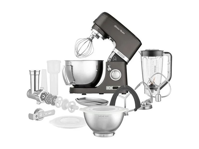 Küchenmaschine Sencor STM 7878BK schwarz 1000W Edelstahlschüssel 4,5L 8 Geschwindigkeiten LED-Beleuchtung