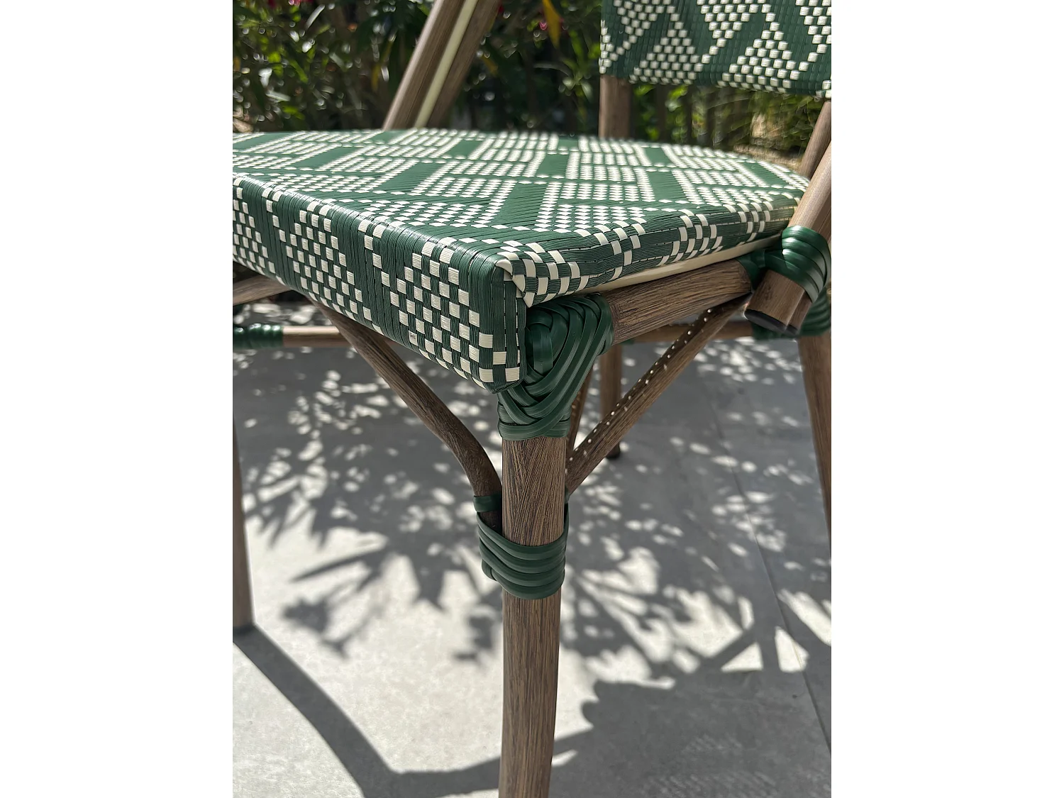 Fauteuil de jardin empilable en aluminium - vert