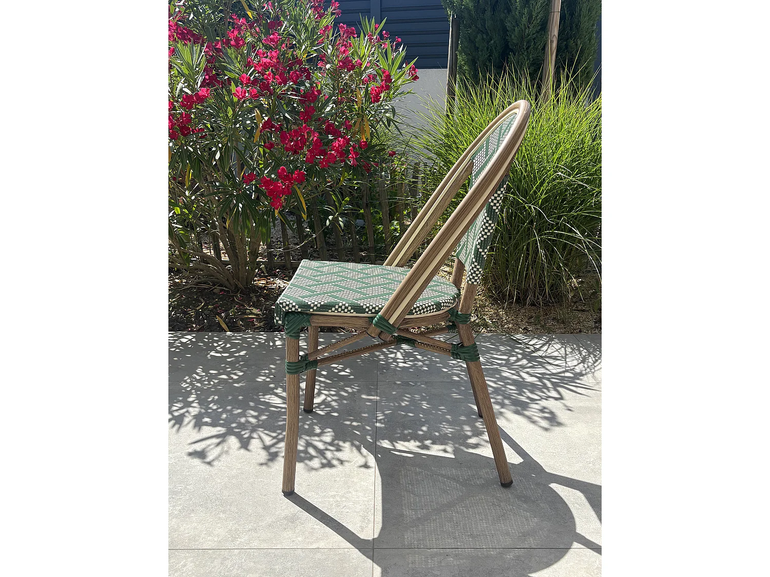 Fauteuil de jardin empilable en aluminium - vert