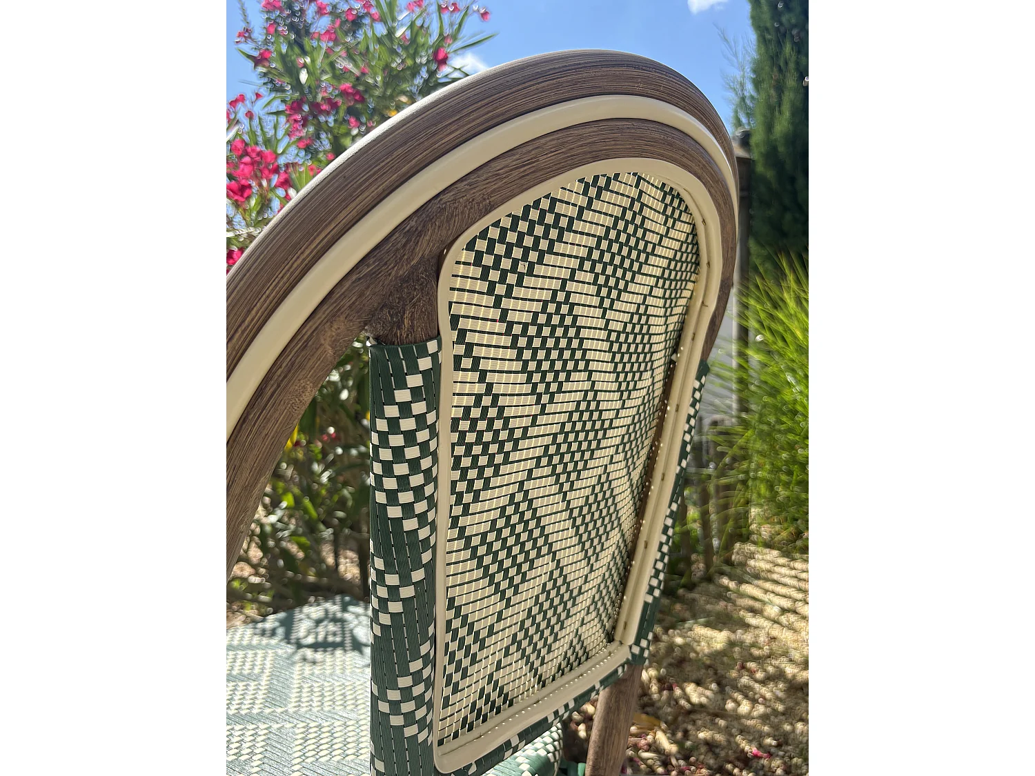 Fauteuil de jardin empilable en aluminium - vert