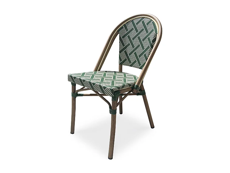 Fauteuil de jardin empilable en aluminium - vert