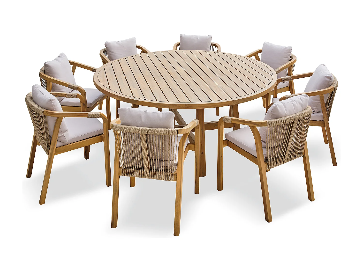 8-Sitzer-Garten-Essgruppe aus Akazienholz