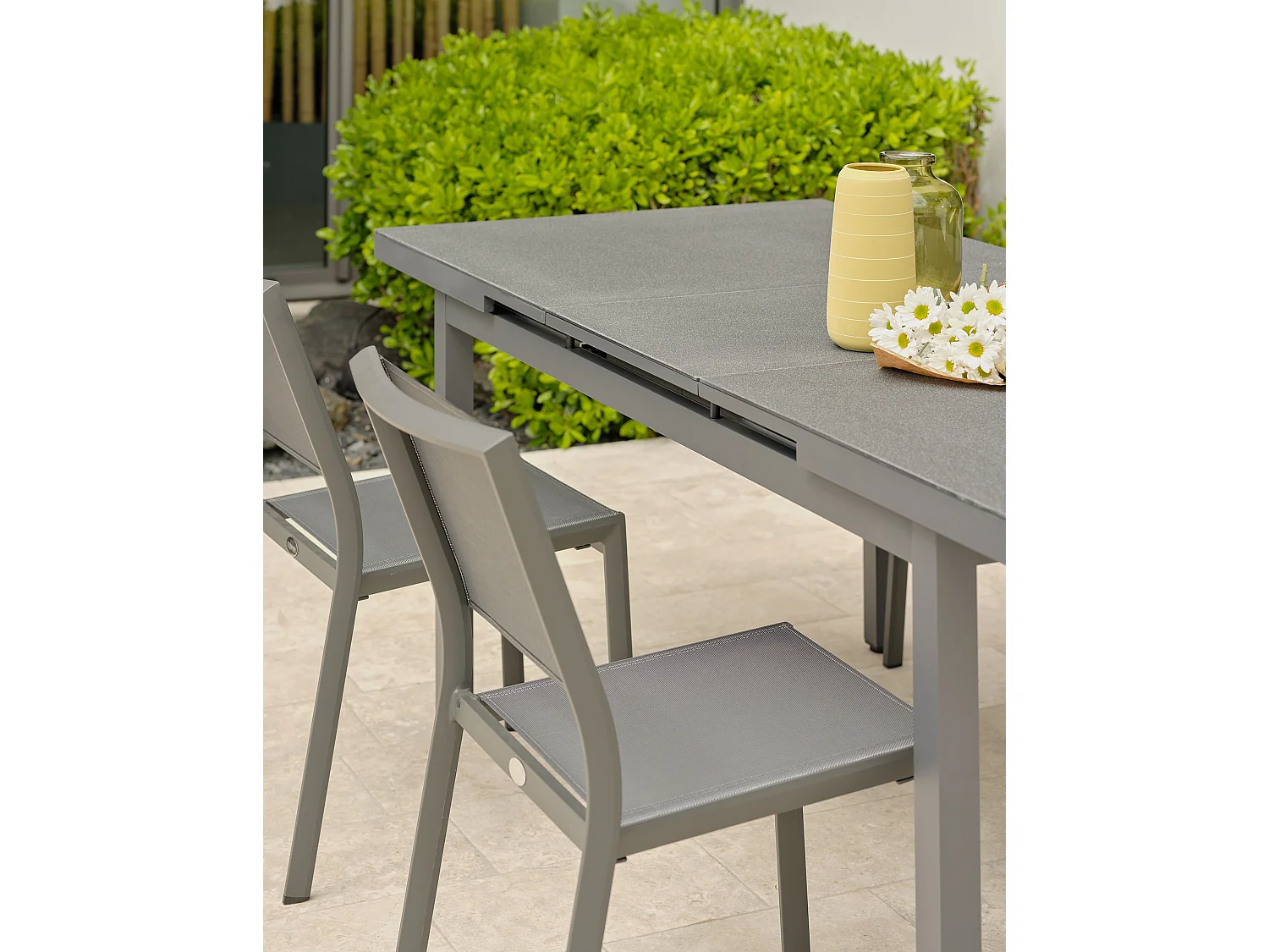 Set da pranzo da giardino 4 posti in alluminio