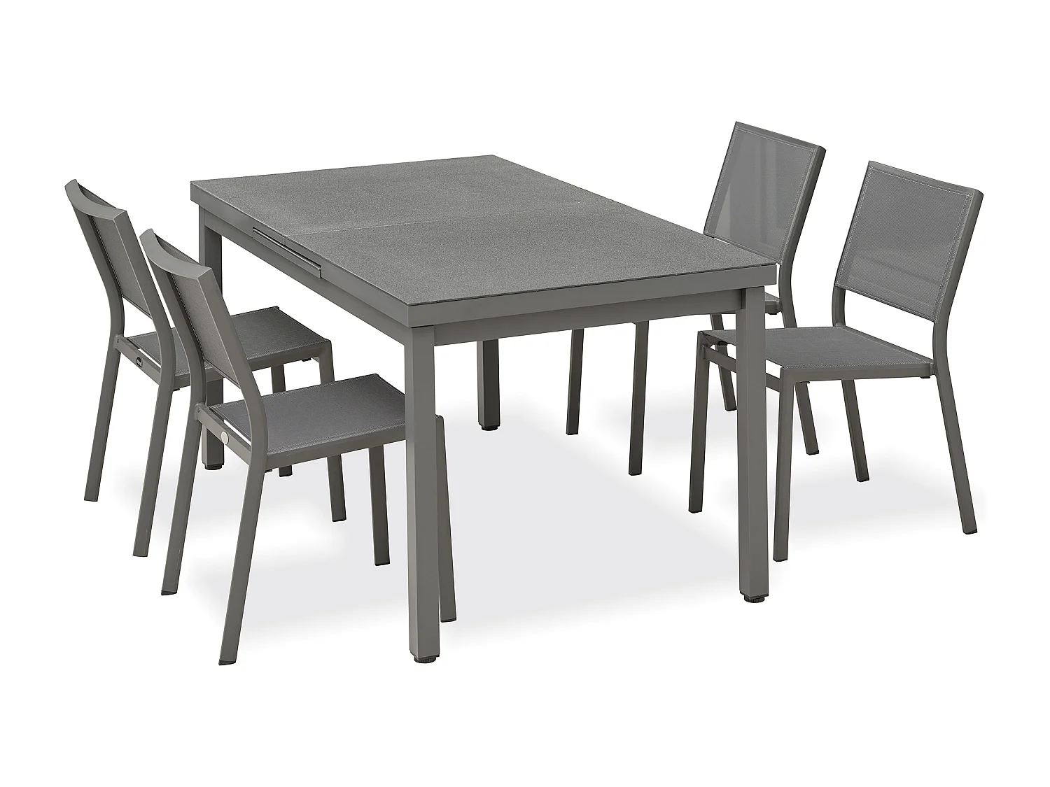 Set da pranzo da giardino 4 posti in alluminio