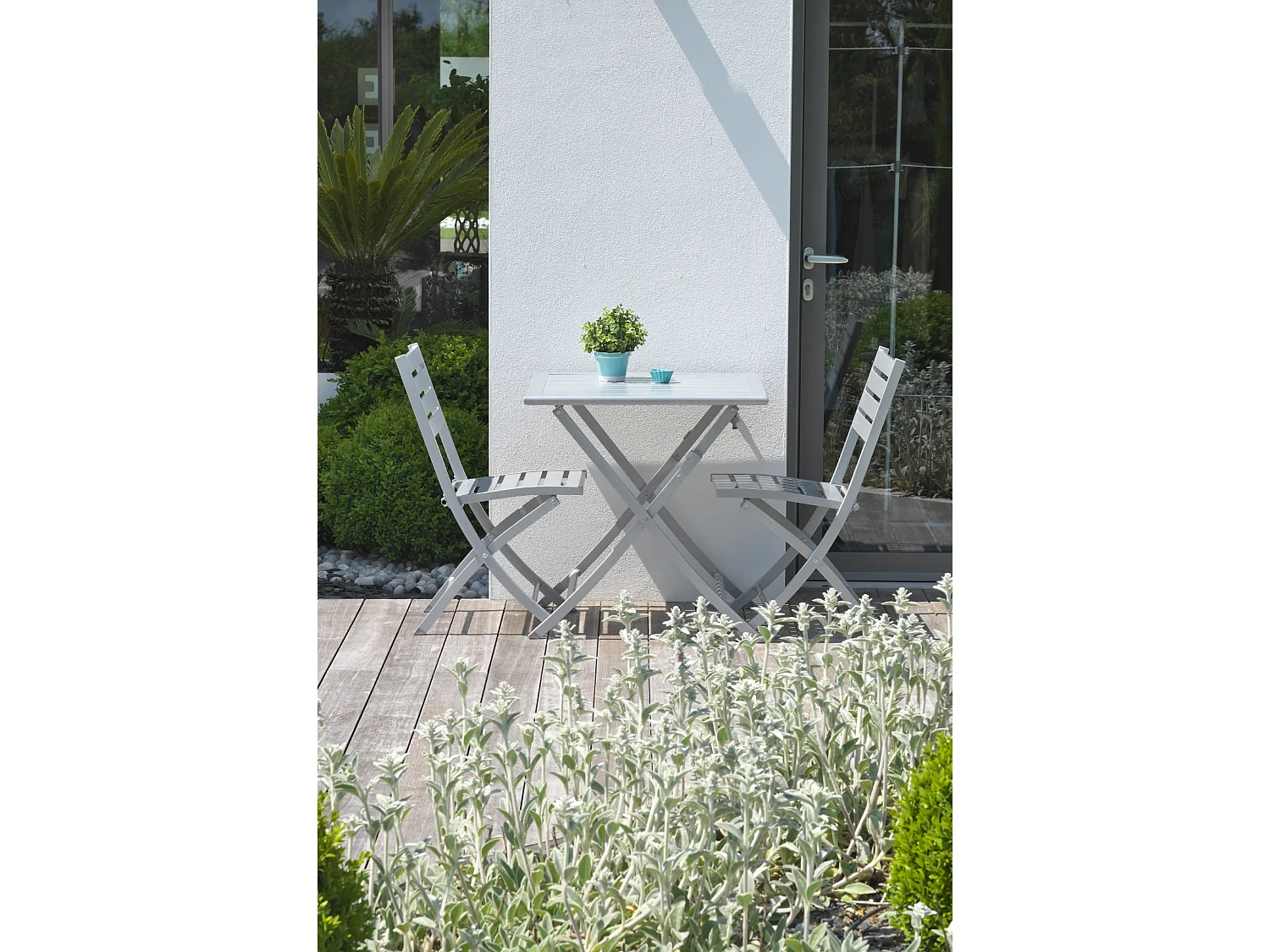 Ensemble repas de jardin 2 places en aluminium