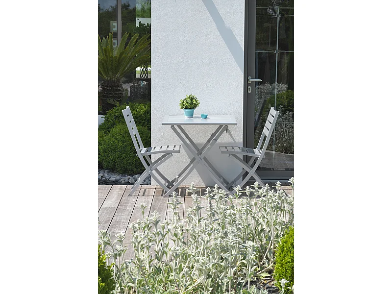 Ensemble repas de jardin 2 places en aluminium