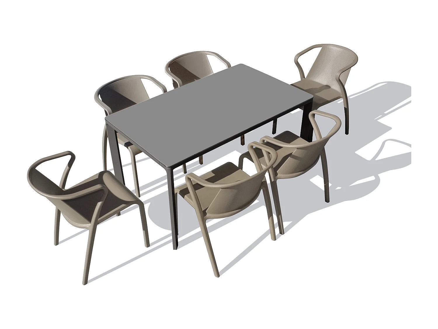 Ensemble repas de jardin 6 places en aluminium laqué