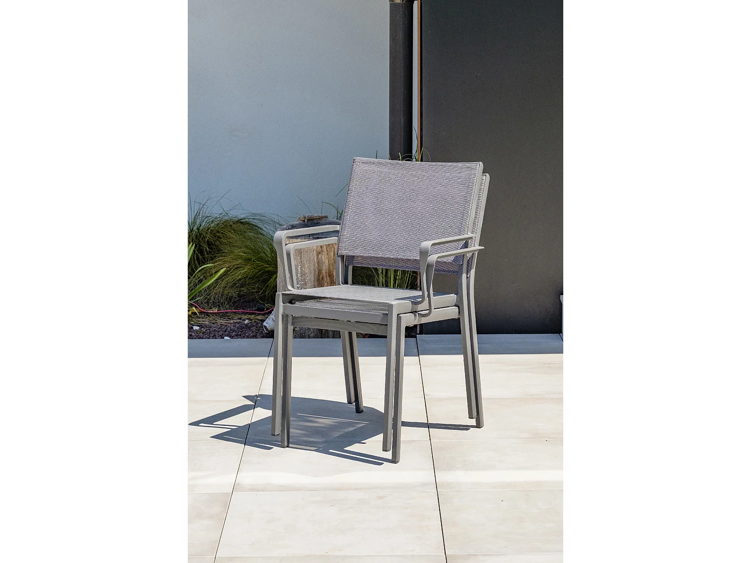 Conjunto de comedor de 6 plazas en aluminio