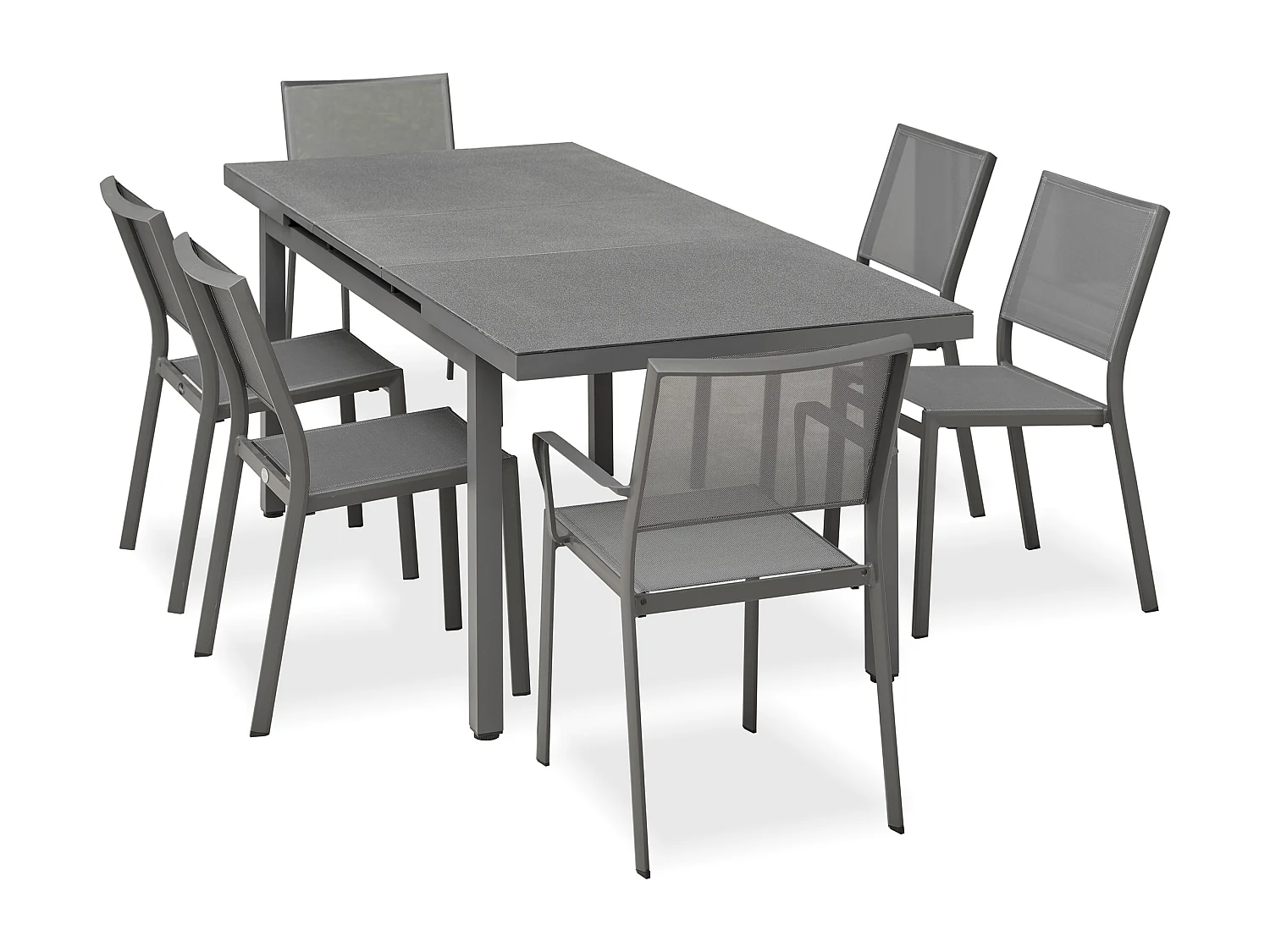 Conjunto de jantar de jardim em alumínio com 6 lugares