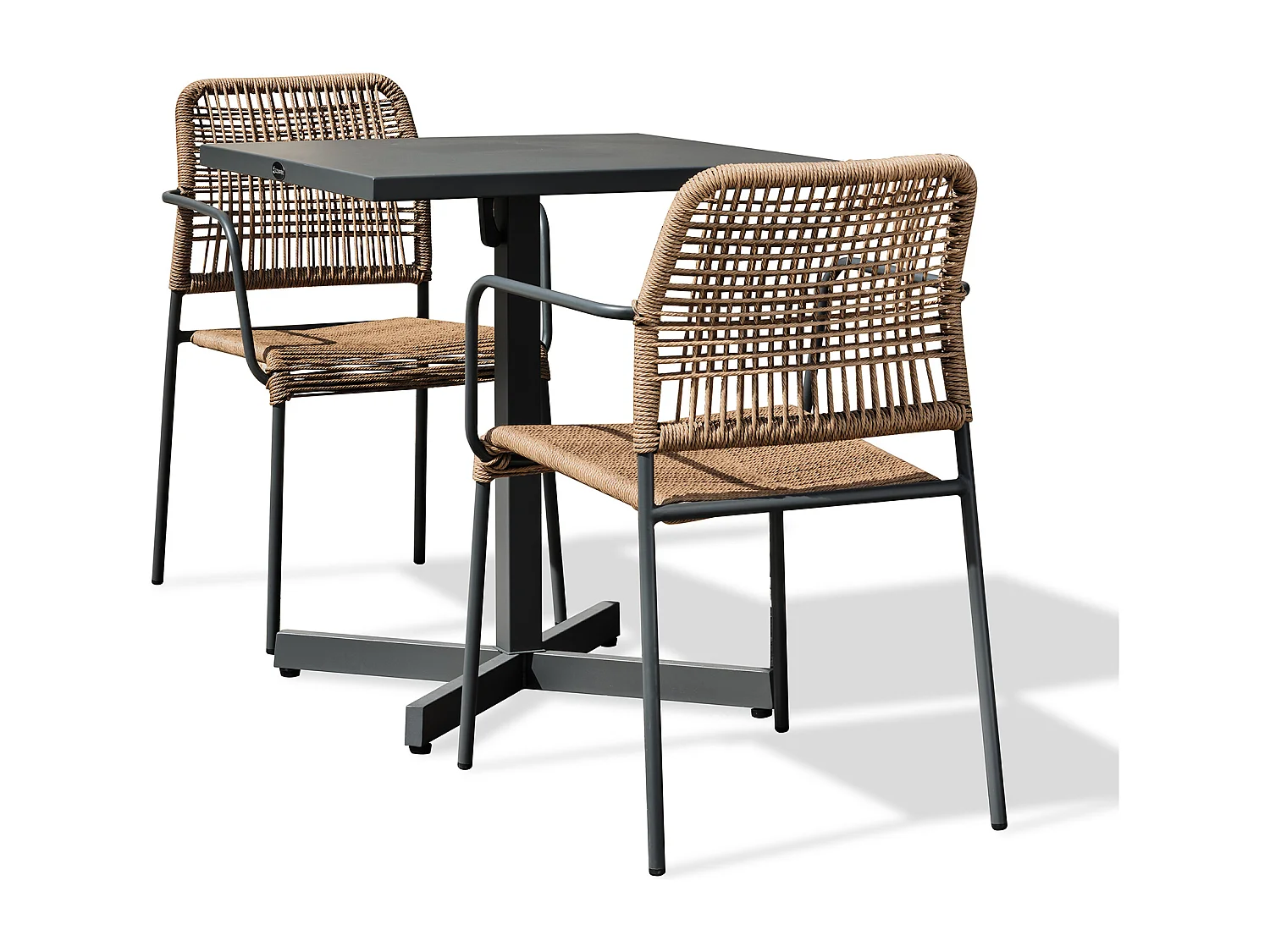 2-Sitzer-Garten-Essgruppe ausem Stahl