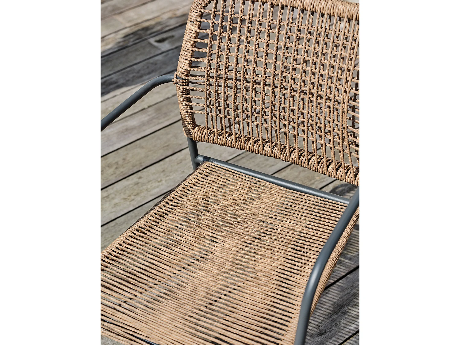 Ensemble repas de jardin 2 places en acier  - LOUISE