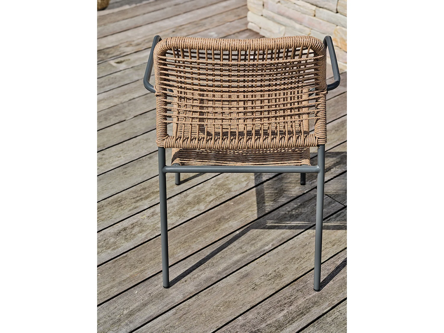 Ensemble repas de jardin 2 places en acier  - LOUISE