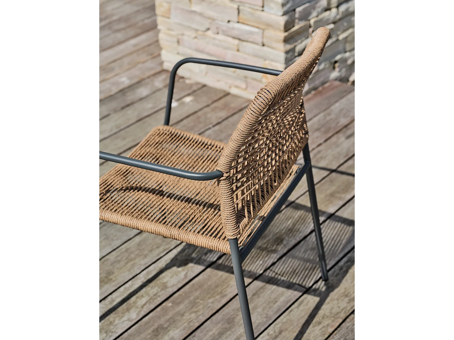 Ensemble repas de jardin 2 places en acier  - LOUISE
