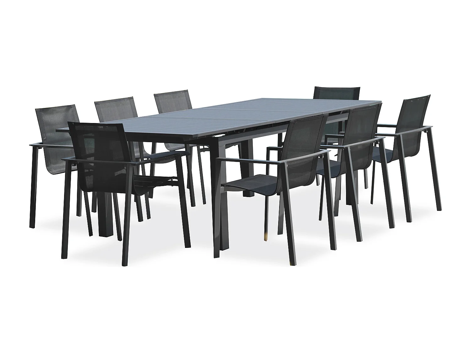 Ensemble repas de jardin 8 places en aluminium