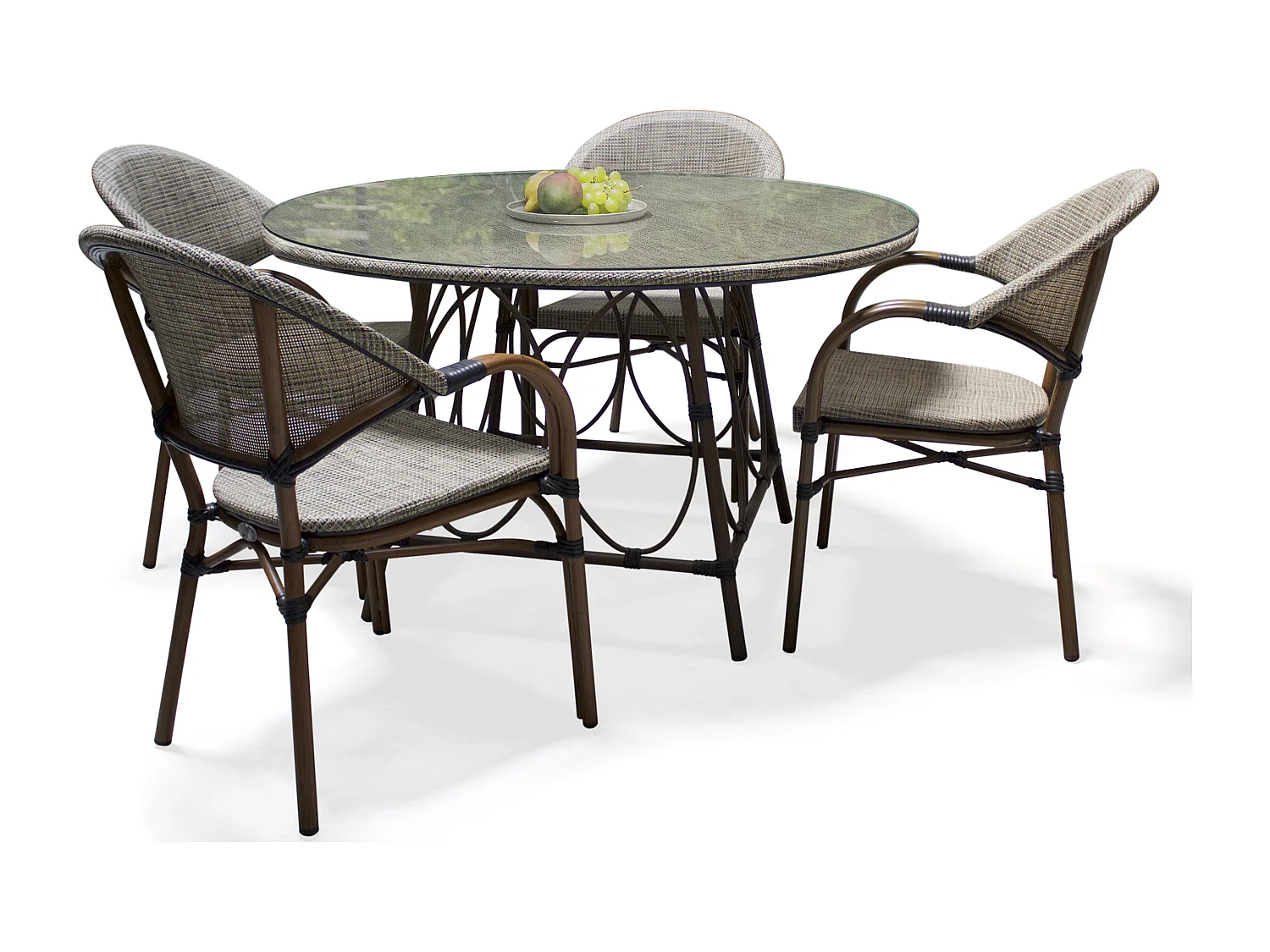 Ensemble repas de jardin 4 places en aluminium