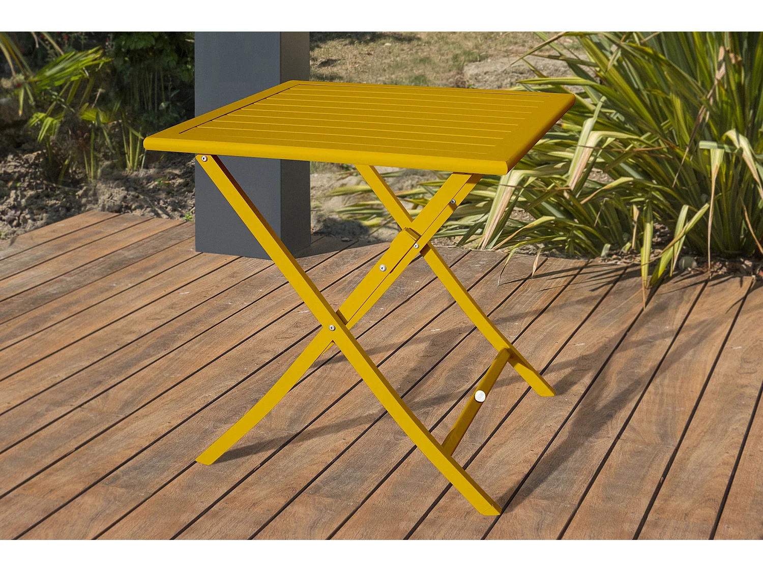 Ensemble repas de jardin carré 2 places en aluminium - MARIUS