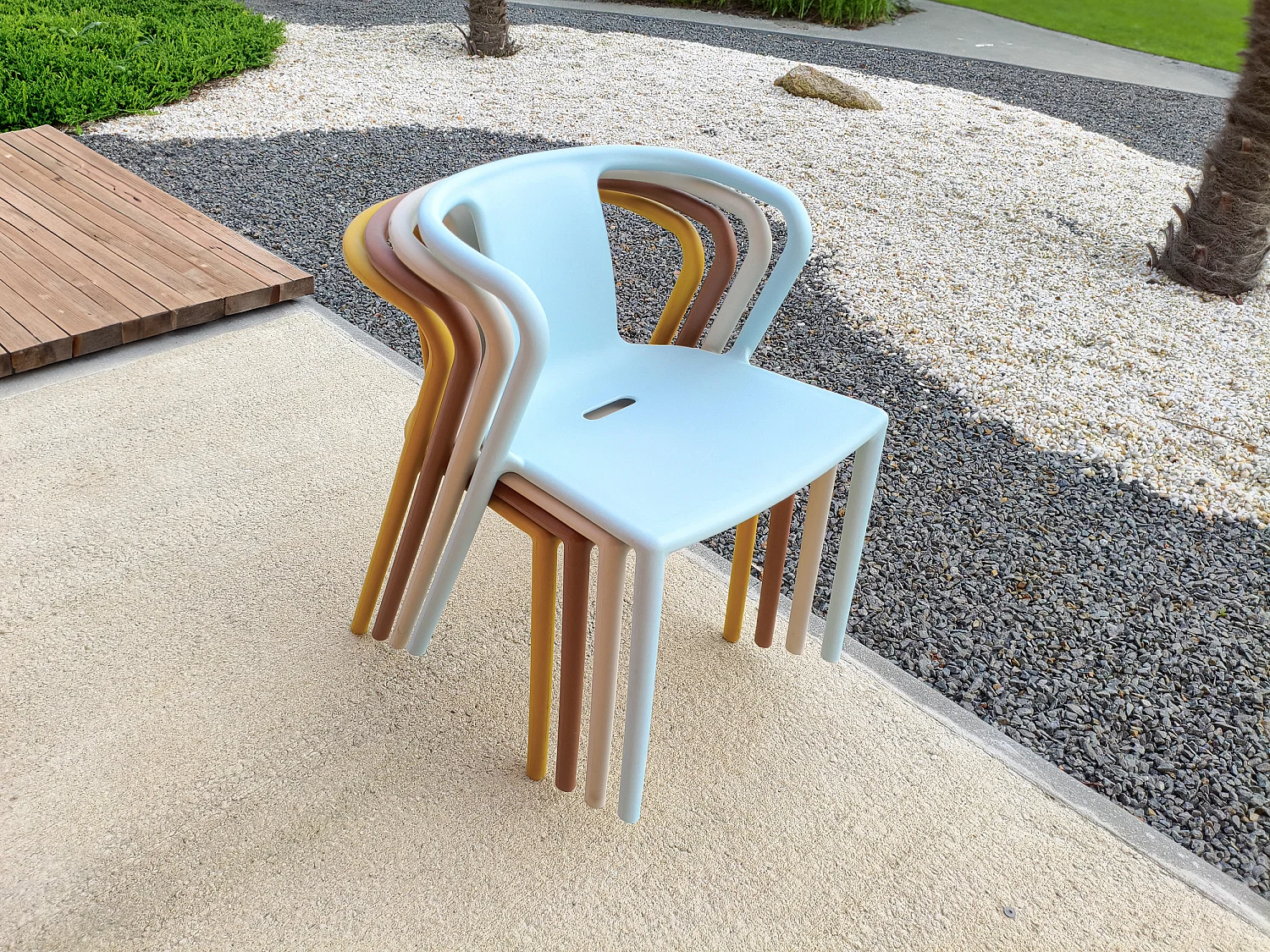 Conjunto de comedor de jardín 8 plazas de aluminio lacado