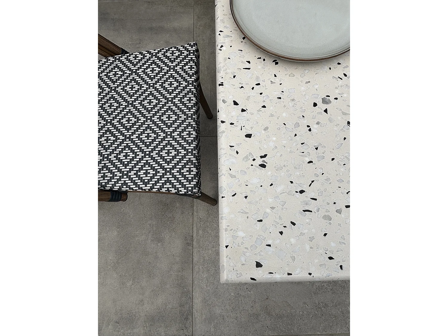 Set da pranzo da giardino in acciaio e terrazzo a 2 posti