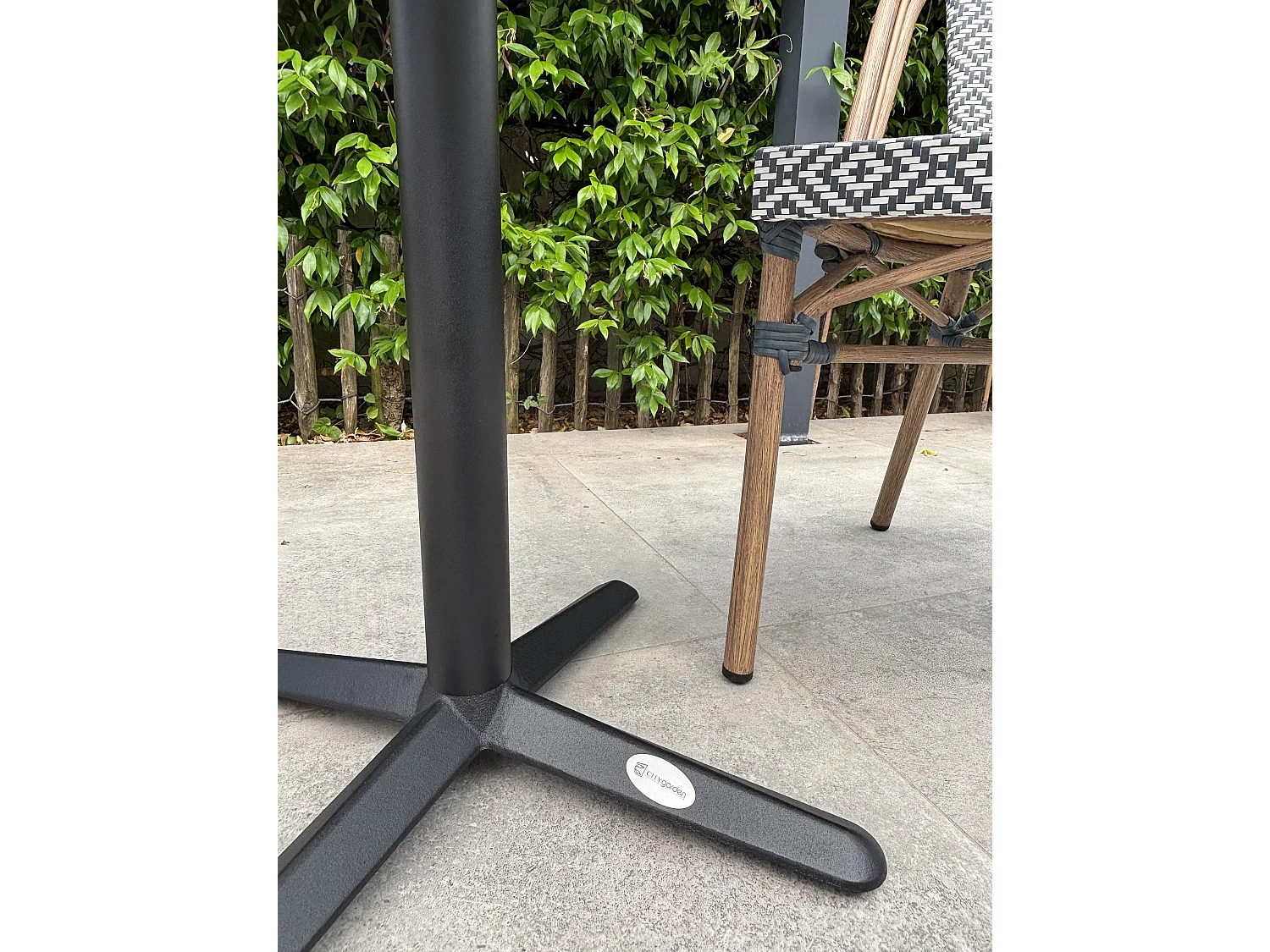 Set da pranzo da giardino in acciaio e terrazzo a 2 posti