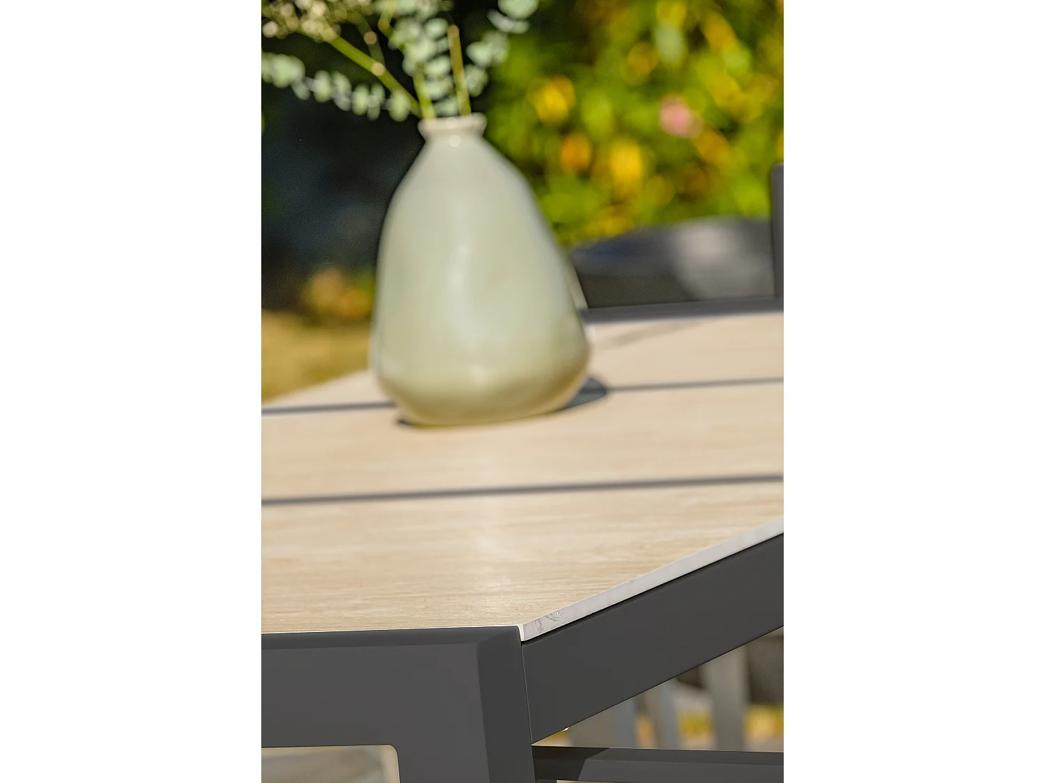 Ensemble repas de jardin 6 places avec plateau céramique