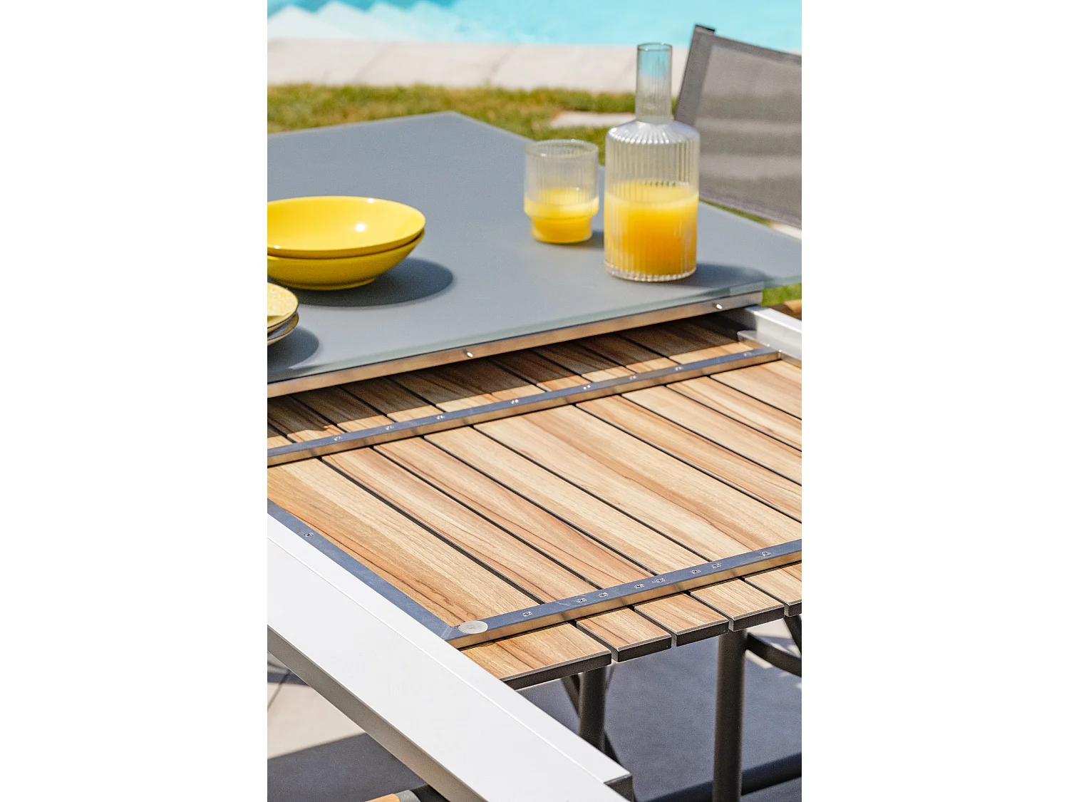 Set da pranzo da giardino 8 posti in alluminio