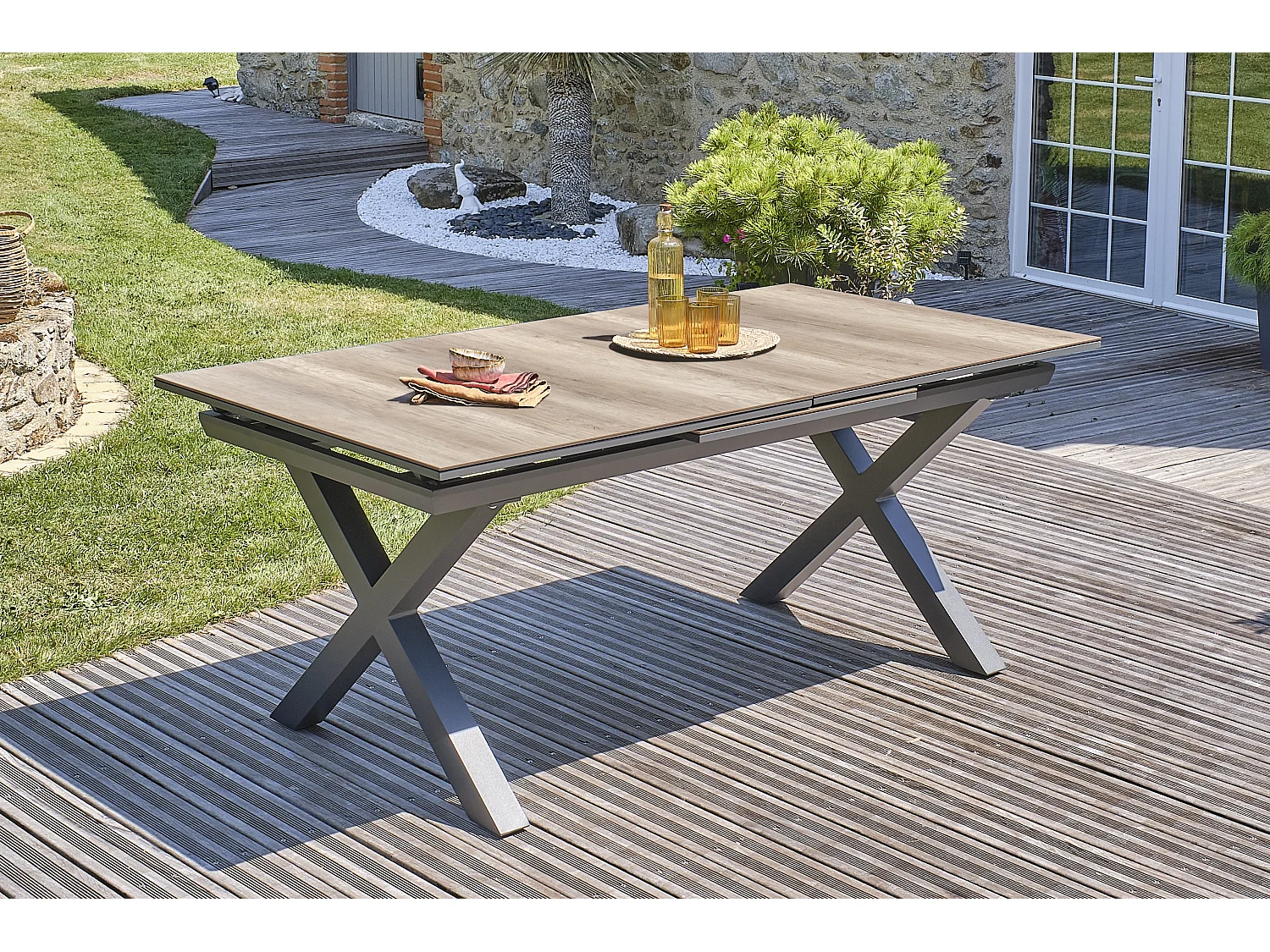 Ensemble repas de jardin 6 places en aluminium  - FLORIDE