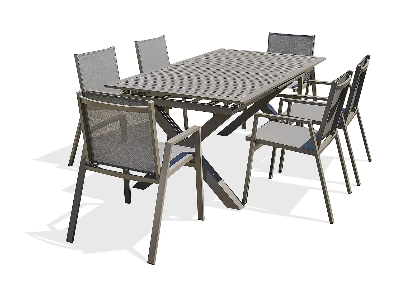 Ensemble repas de jardin 6 places en aluminium - FLORIDE