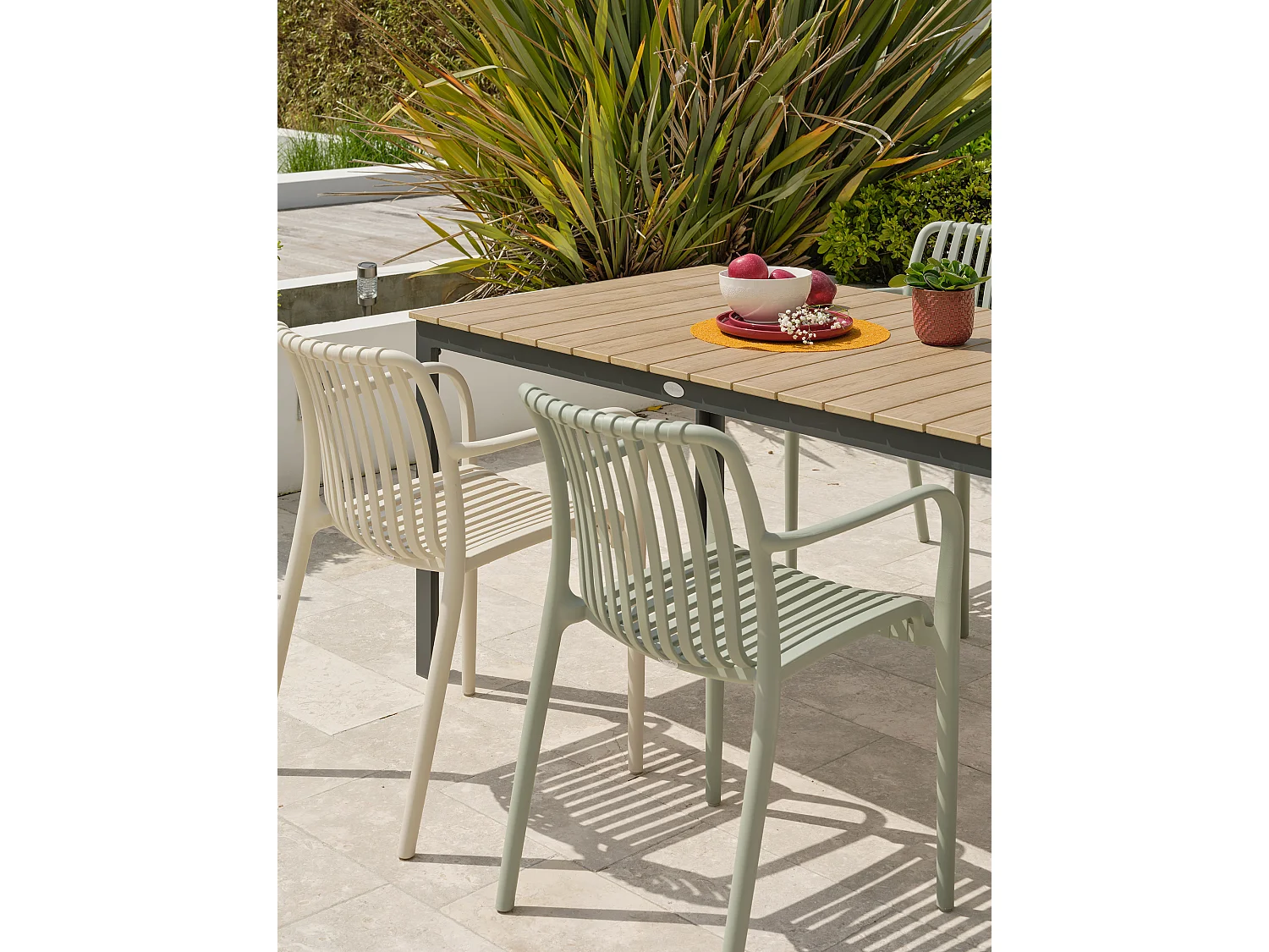 Set da pranzo da giardino 4 posti in alluminio