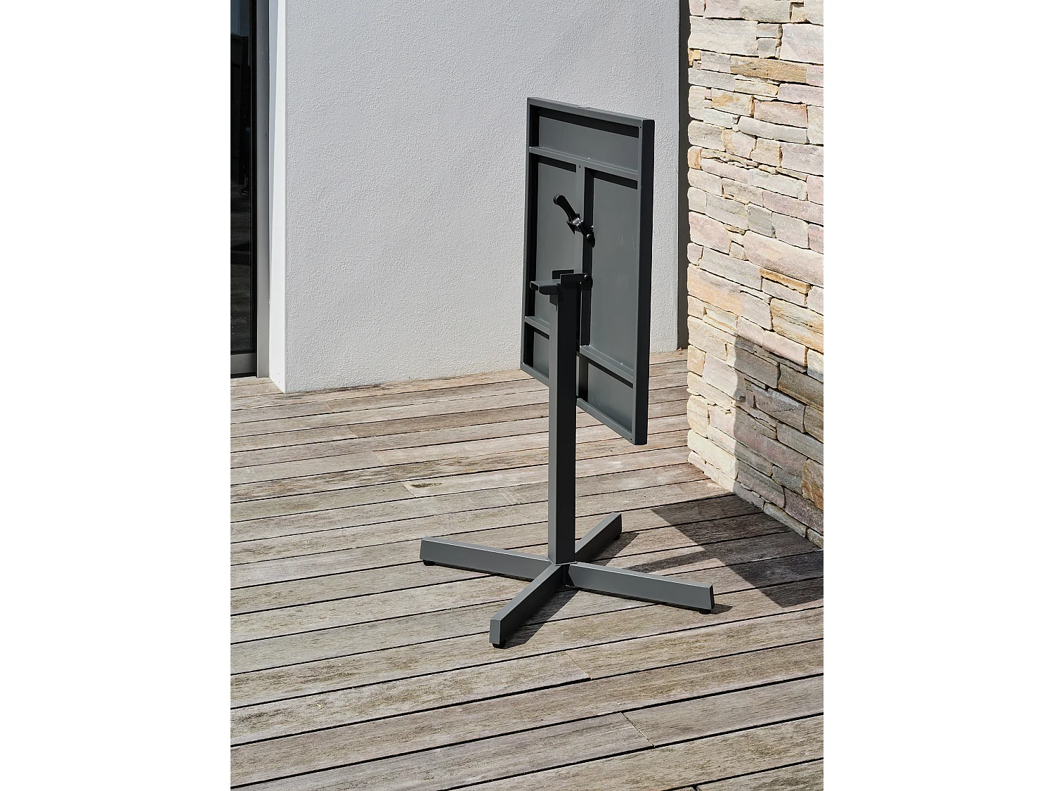 Guéridon de jardin avec plateau pliant en acier