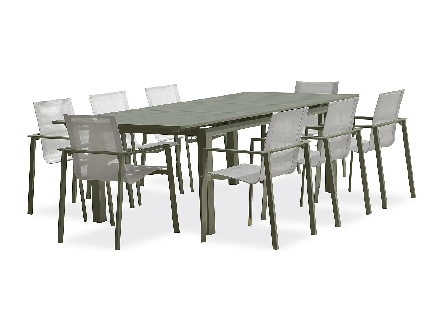 Ensemble repas de jardin 8 places en aluminium