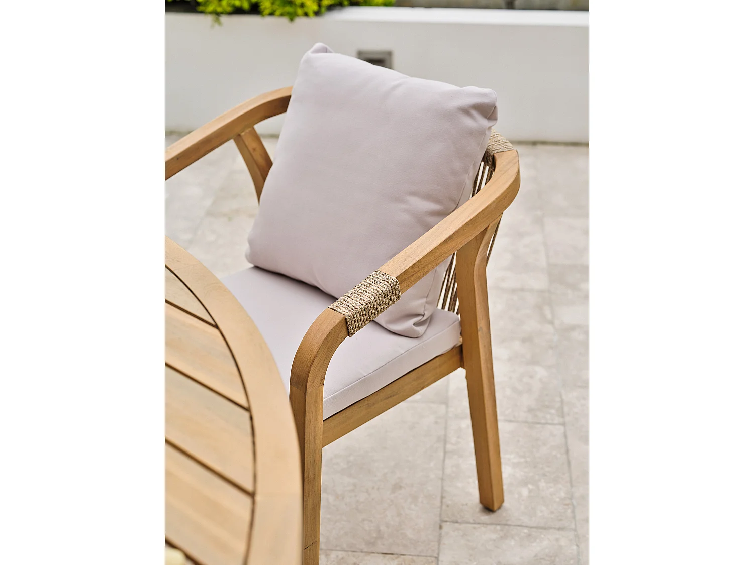 Ensemble repas de jardin 6 places en bois d'acacia