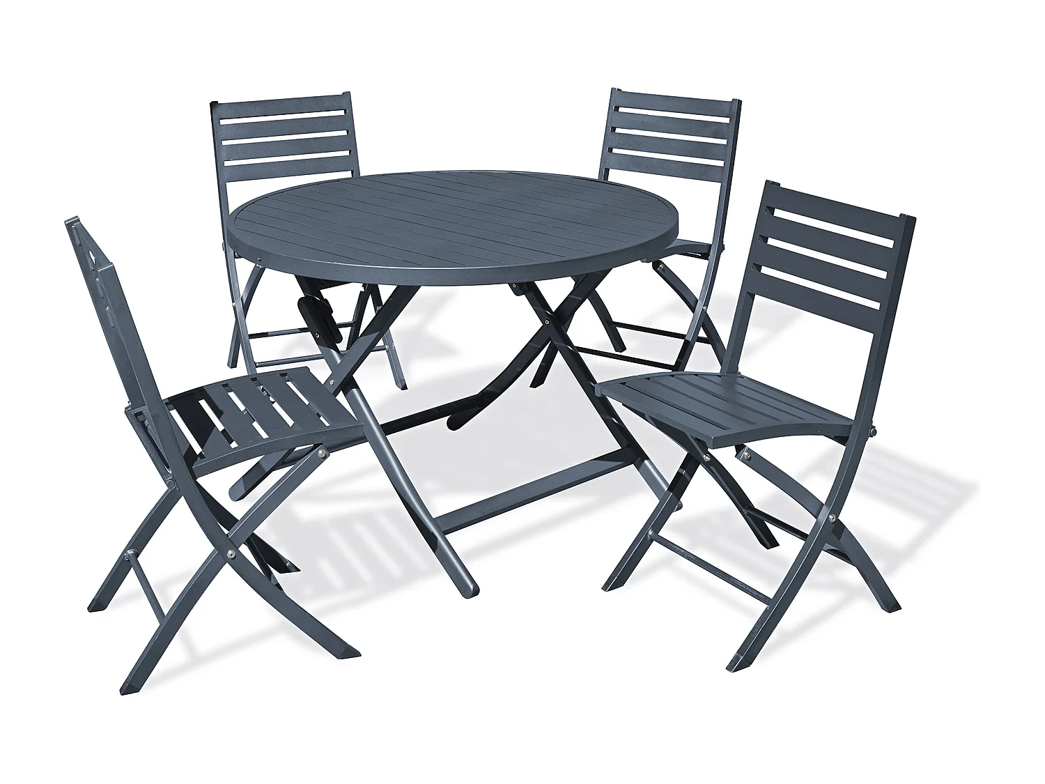 Ensemble repas de jardin 4 places en aluminium