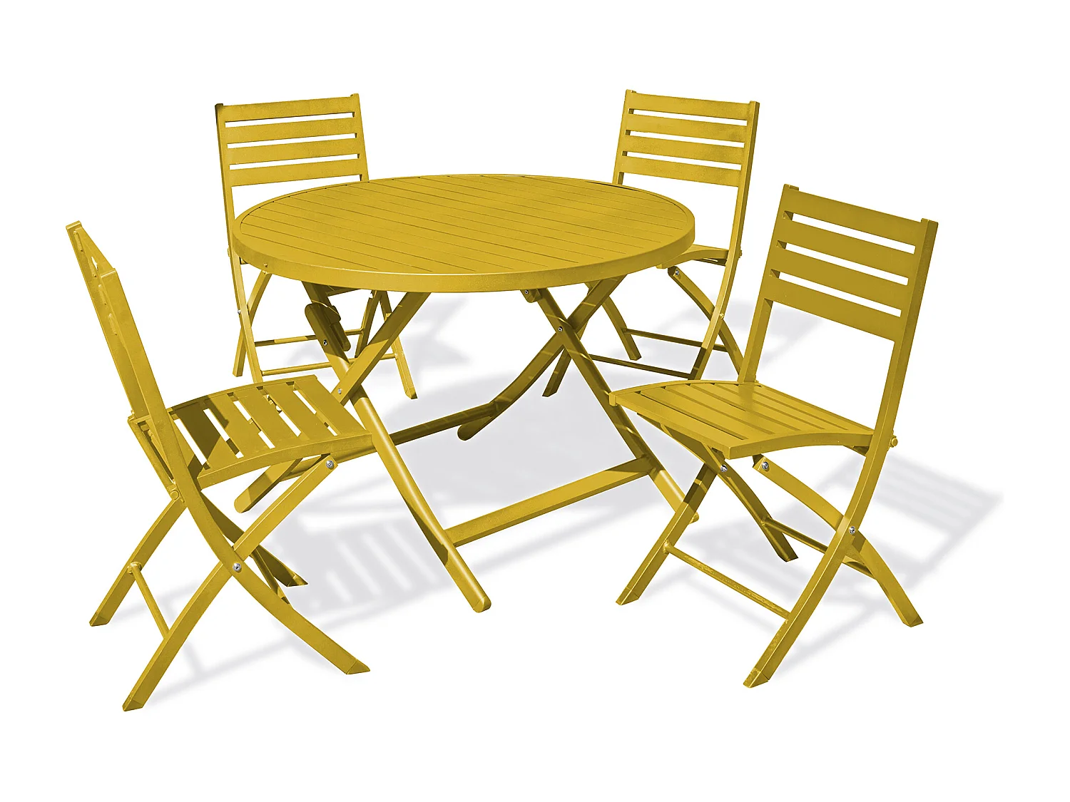 Ensemble repas de jardin 4 places en aluminium
