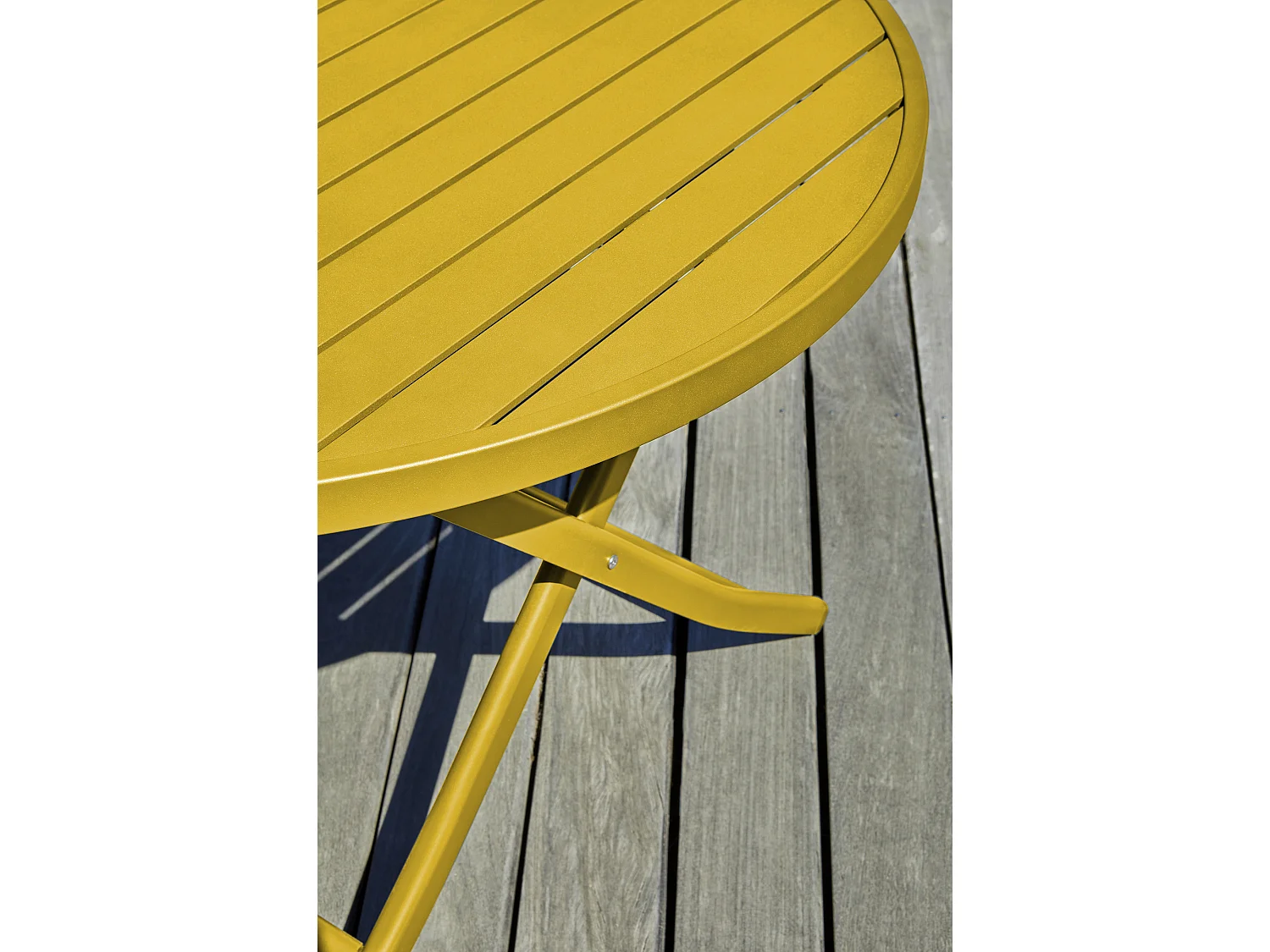 Ensemble repas de jardin rond 4 places en aluminium - MARIUS
