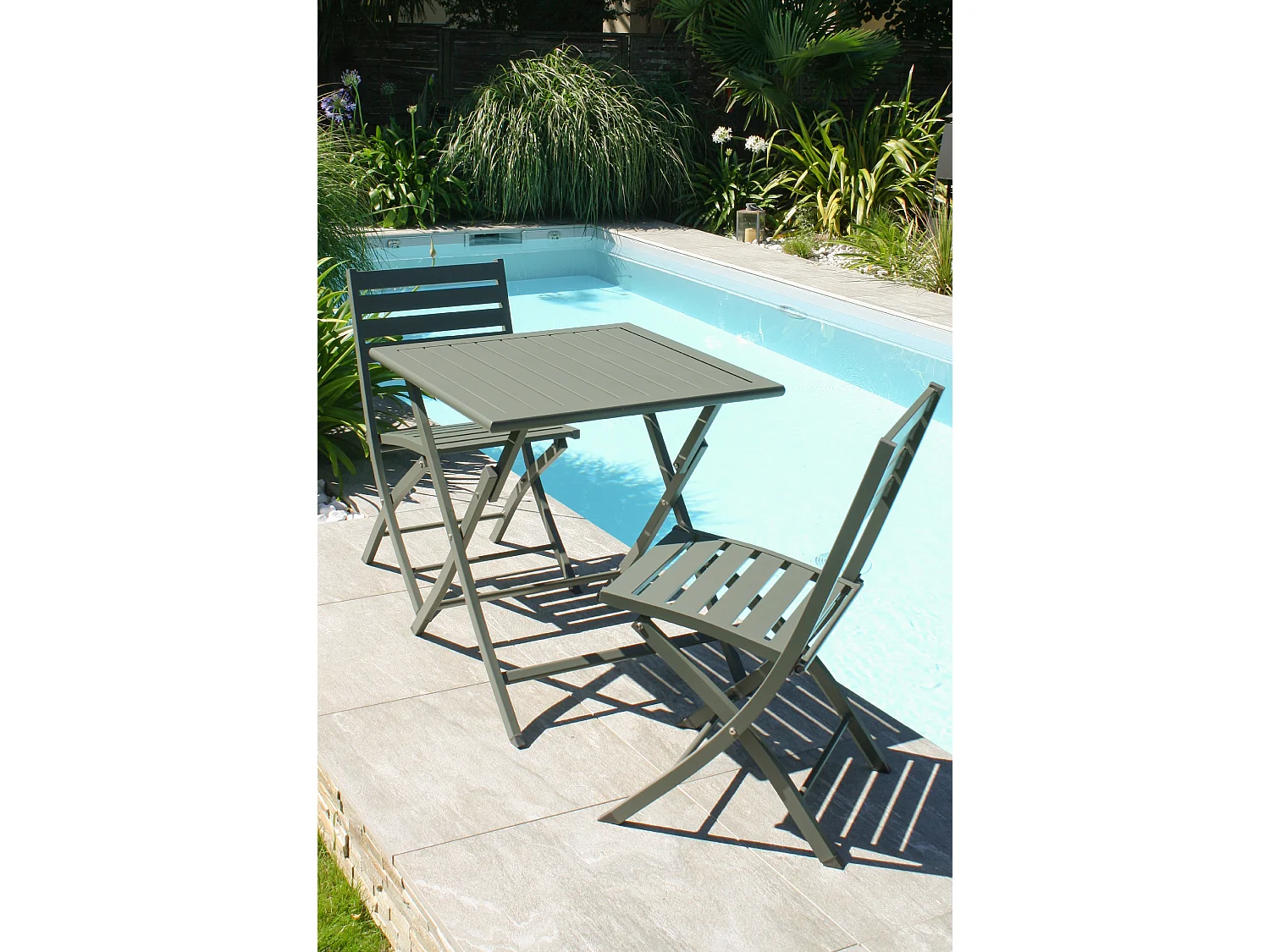 Ensemble repas de jardin 2 places en aluminium