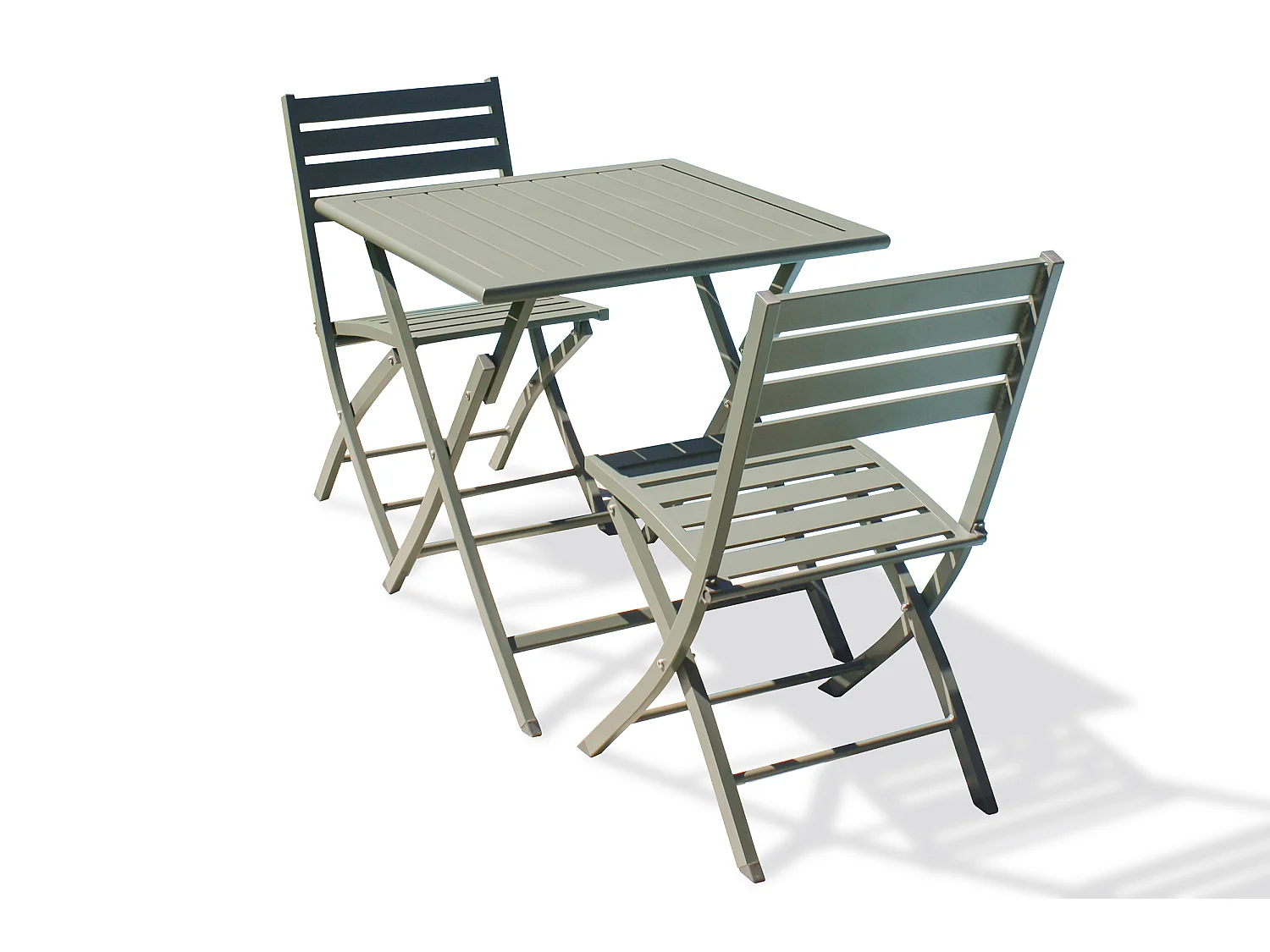 Ensemble repas de jardin 2 places en aluminium
