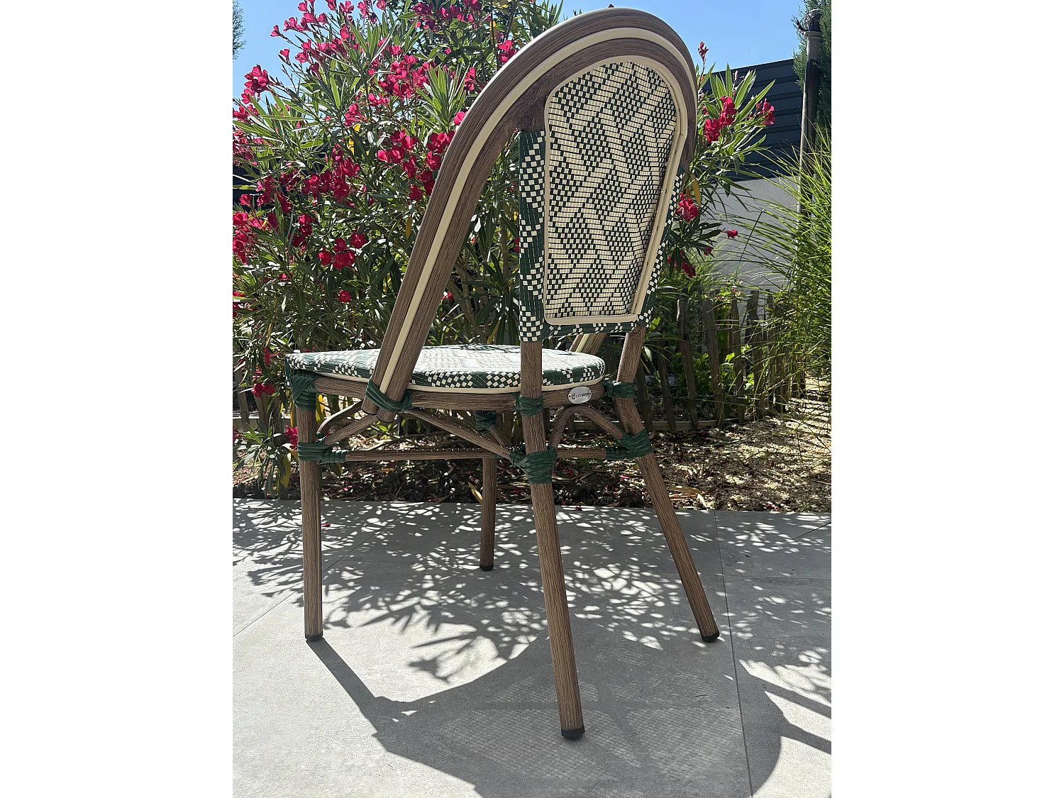 Lot de 2 fauteuils de jardin empilables en aluminium - vert