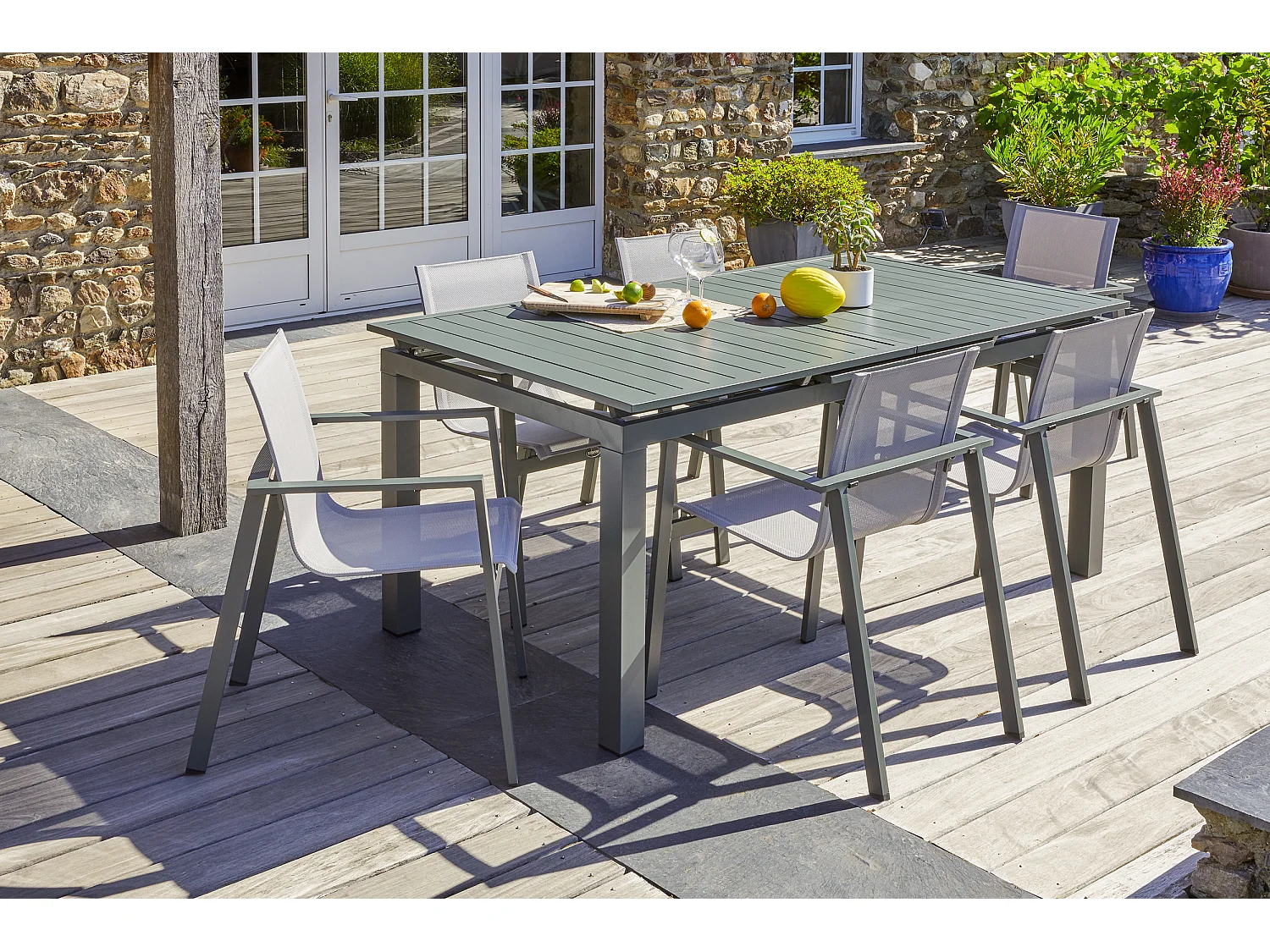 6-Sitzer-Garten-Essgruppe, Aluminium