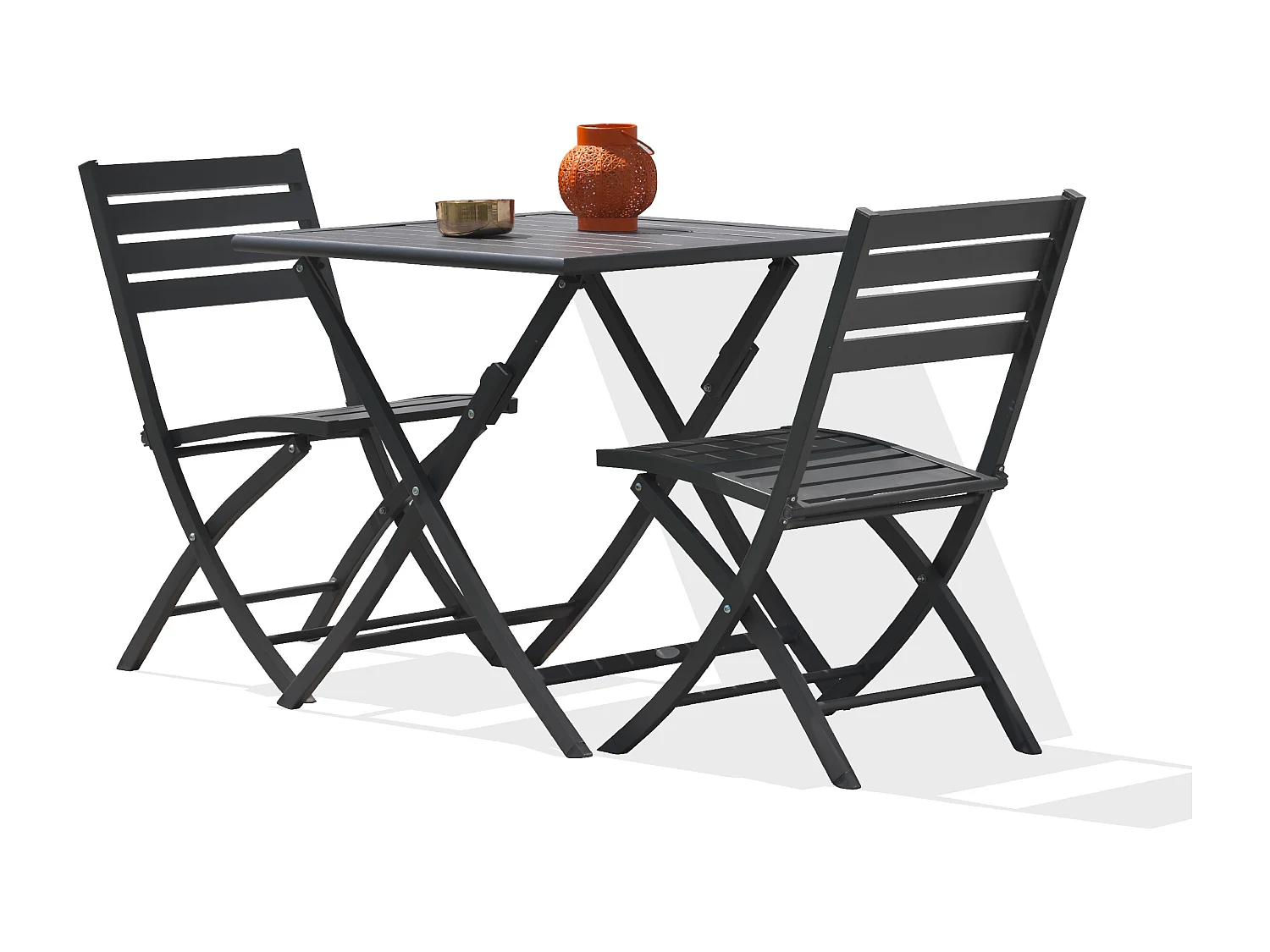 Ensemble repas de jardin 2 places en aluminium
