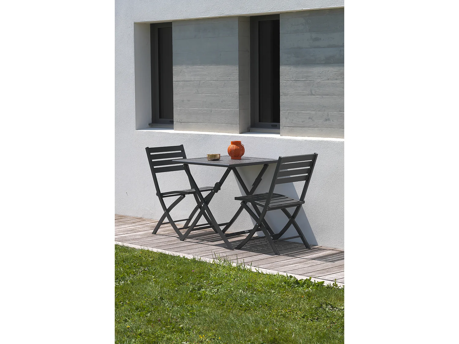 Ensemble repas de jardin 2 places en aluminium