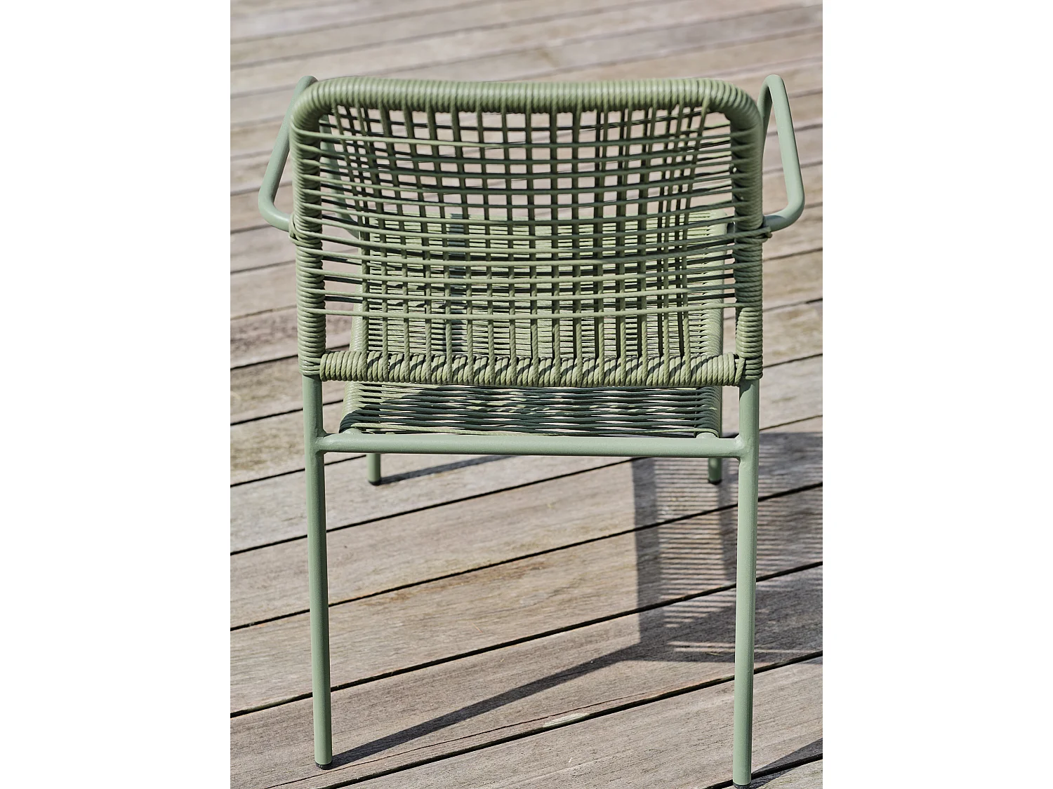 Conjunto de 2 cadeirões de jardim em corda e aço