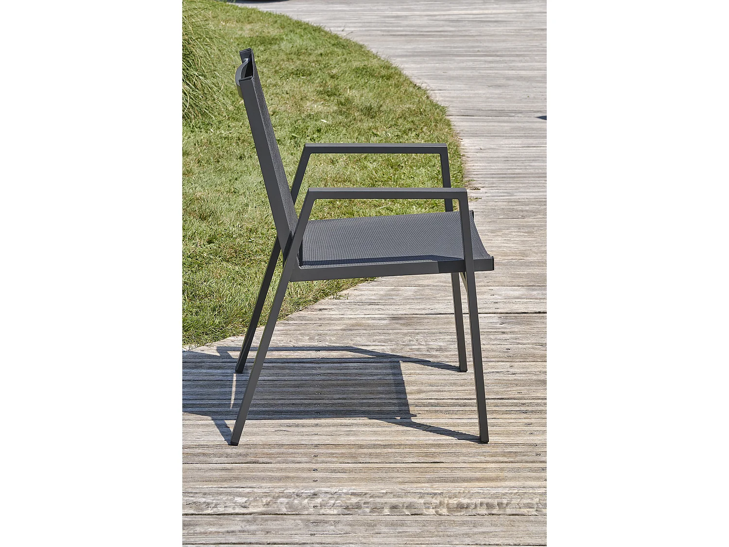 Ensemble repas de jardin 8 pl plateau céramique sur verre