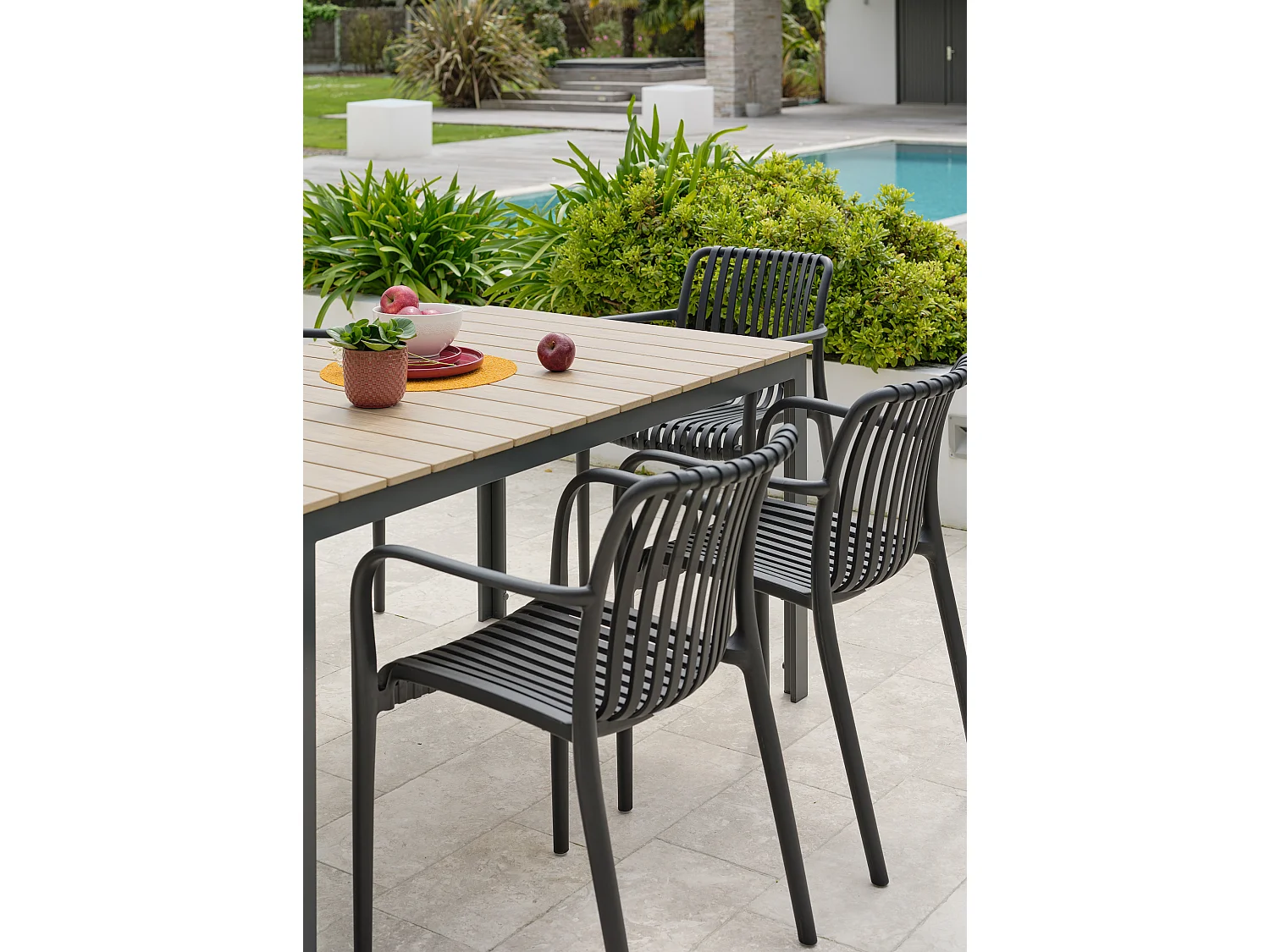 Ensemble repas de jardin 6 places en aluminium  - BOSTON