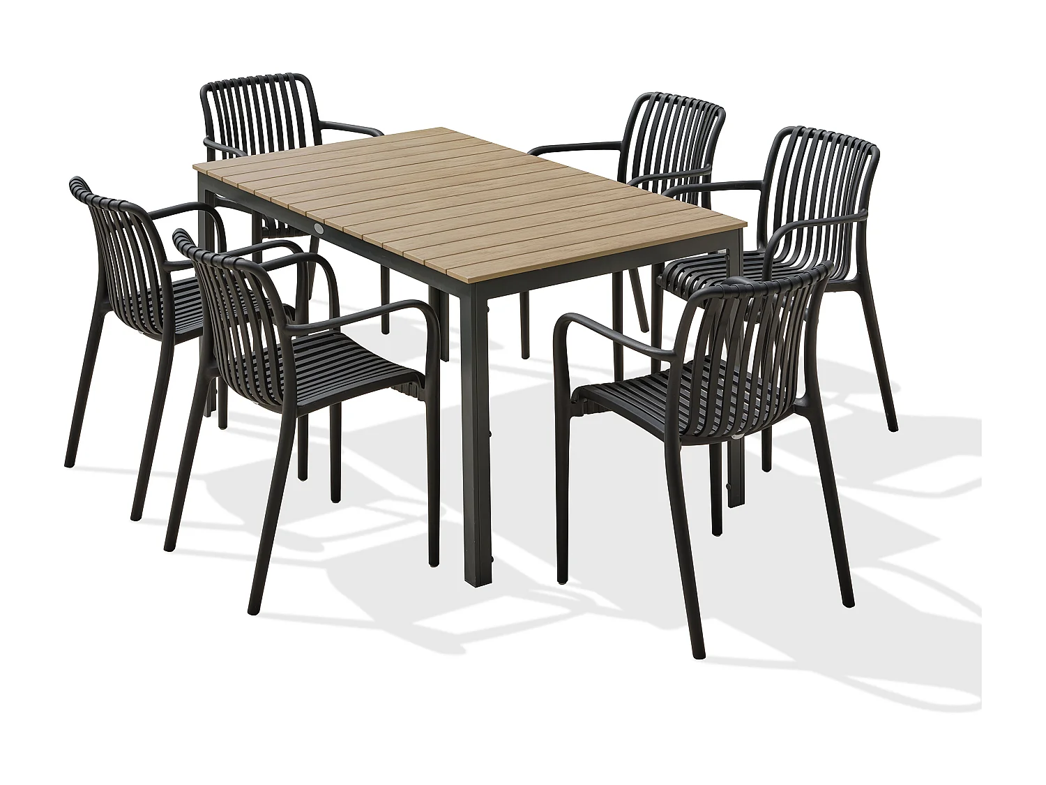 Ensemble repas de jardin 6 places en aluminium  - BOSTON